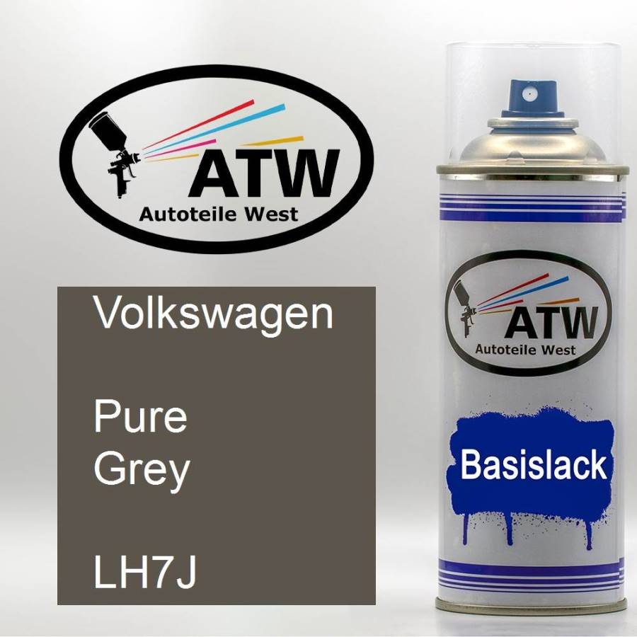 Volkswagen, Pure Grey, LH7J: 400ml Sprühdose, von ATW Autoteile West.